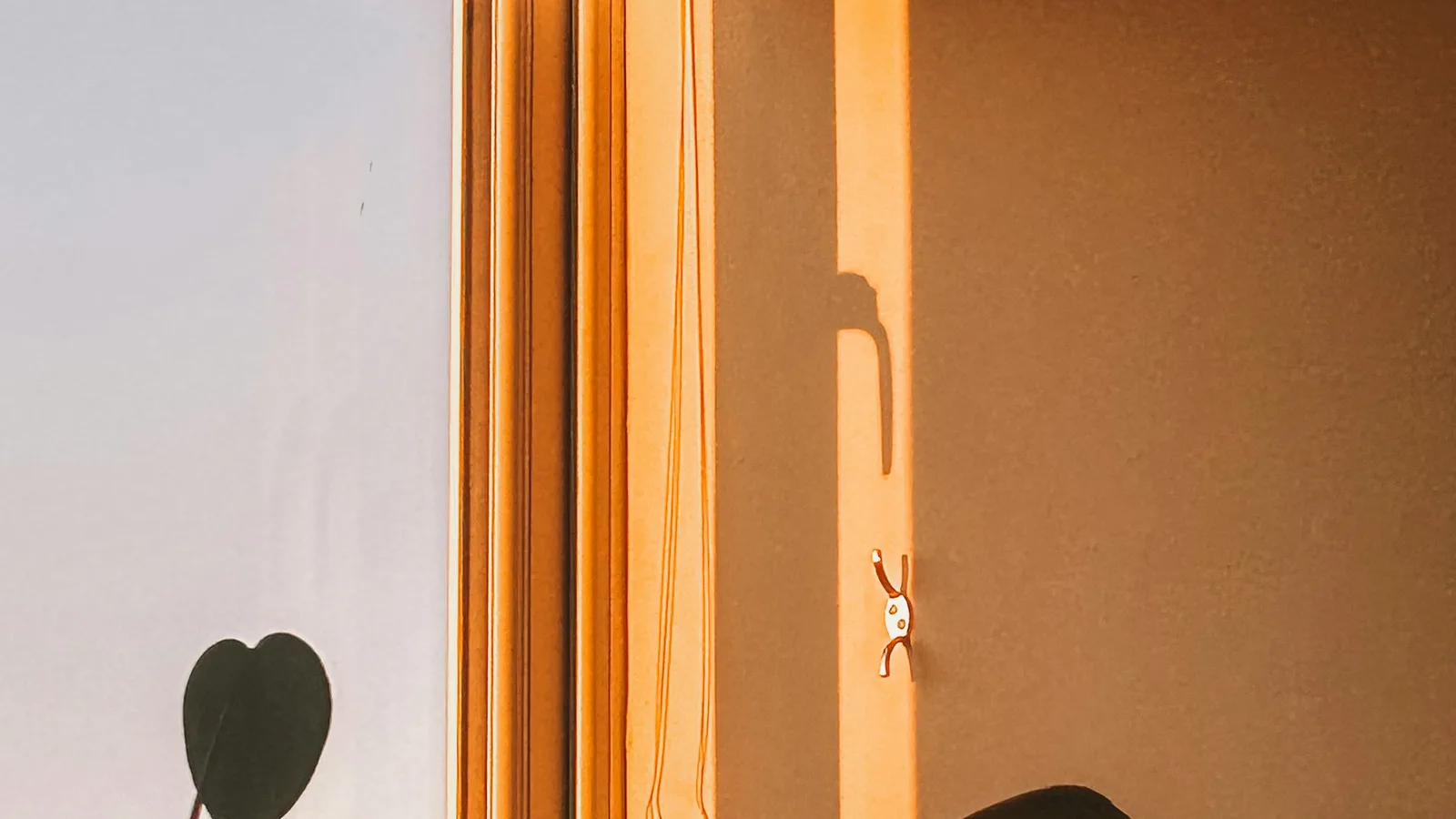 Warm sunlight entering a room through a large window